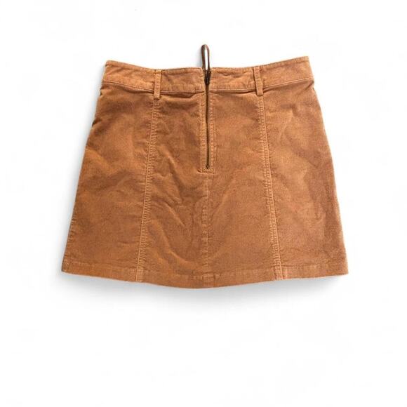 y2k 2000's vtg.‎ forever 21 tan lace up mini velvet skirt small- medium - Picture 6 of 7